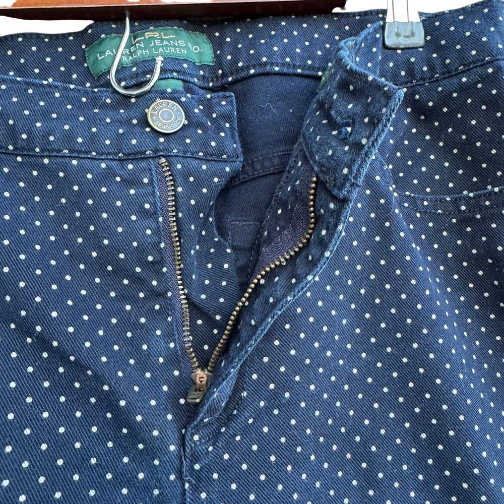 Lauren Ralph Lauren 8 Polka Dot Straight Leg Jeans Mid Rise Denim - Picture 3 of 6